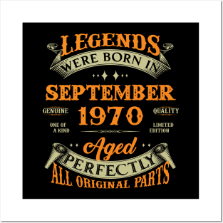 53rd Birthday Gift Legends Born In September 1970 53 Years Old Posters and Art